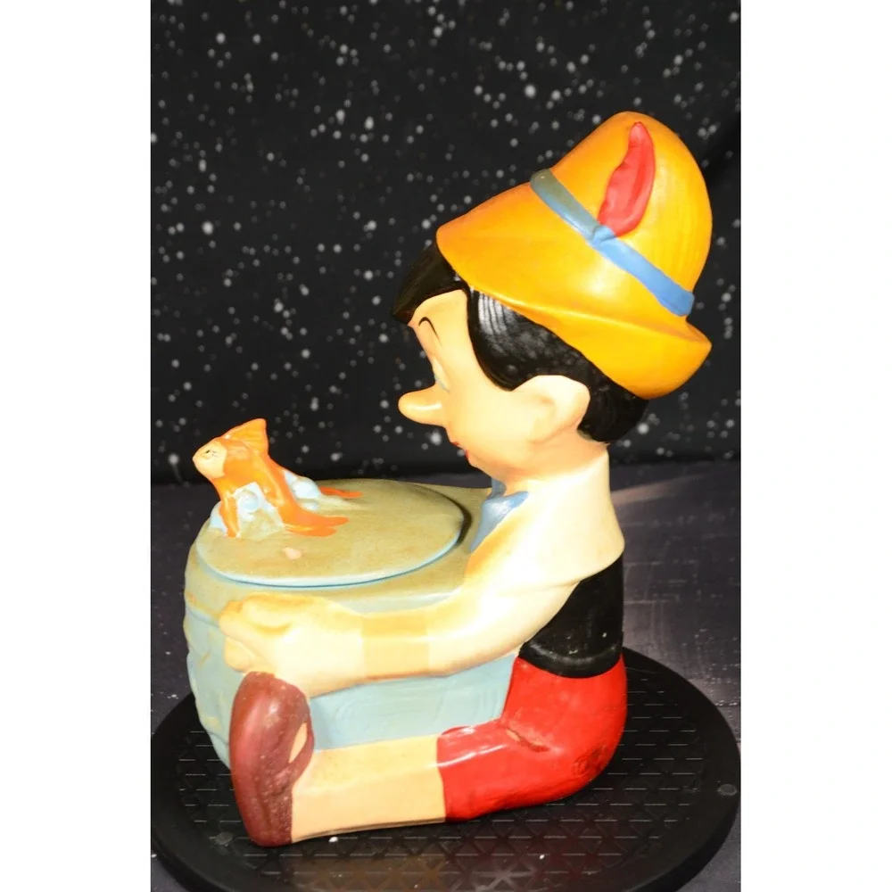 VINTAGE WALT DISNEY 1940 MOVIE PINOCCHIO & CLEO THE GOLDFISH‎ COOKIE JAR USA